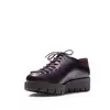 Pantofi casual dama cu siret pana in varf din piele naturala, Leofex - 194 Maro Închis Box