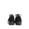 Pantofi casual dama cu siret pana in varf din piele naturala, Leofex- 194 Negru Velur