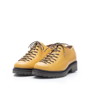 Pantofi casual damă cu șiret până în vârf Leofex - 037 Galben Box