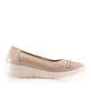Pantofi casual damă din piele naturală - 2003 Taupe Box Perforat