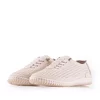 Pantofi casual damă din piele naturală - 3505 Nude box perforat