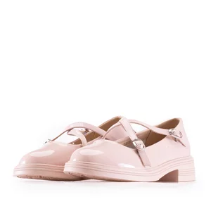 Pantofi casual damă din piele naturală - 4418 Roz Pudră Lac
