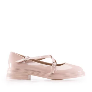 Pantofi casual damă din piele naturală - 4418 Roz Pudră Lac