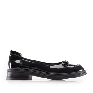 Pantofi casual damă din piele naturală - 4419 Negru Lac
