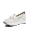 Pantofi casual damă din piele naturală - 4433 Bej Box Perforat