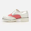 Pantofi casual dama din piele naturala,Leofex - 012-2 Alb Argintiu Roze Box