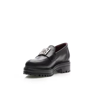 Pantofi casual damă din piele naturală, Leofex - 024 Negru Box