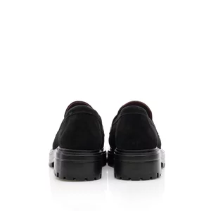 Pantofi casual damă din piele naturală, Leofex - 024 Negru Velur