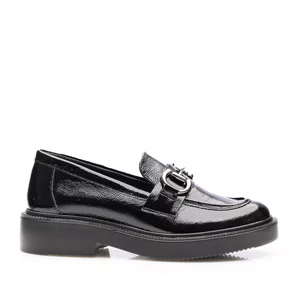 Pantofi casual damă din piele naturală, Leofex - 034-1 Negru Naplac