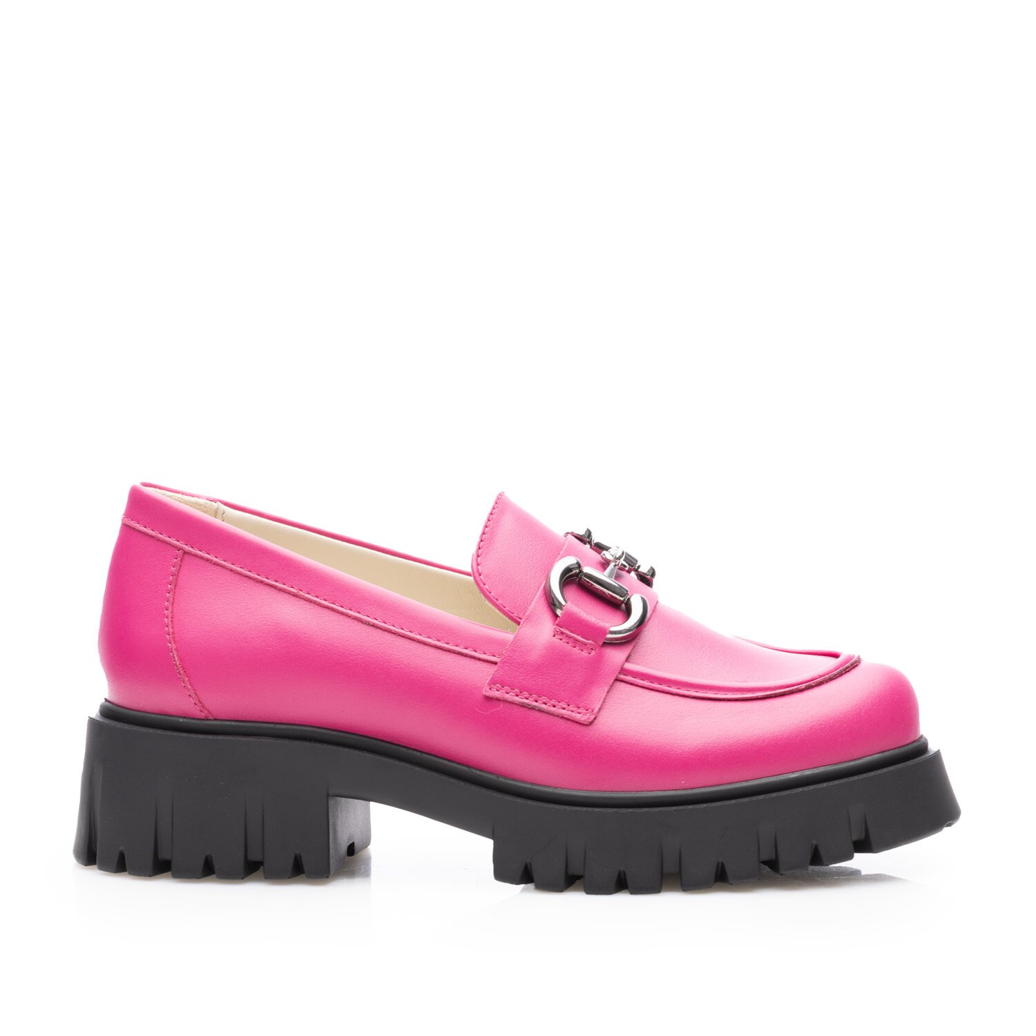 Pantofi casual damă din piele naturală, Leofex - 034 Fuxia Box