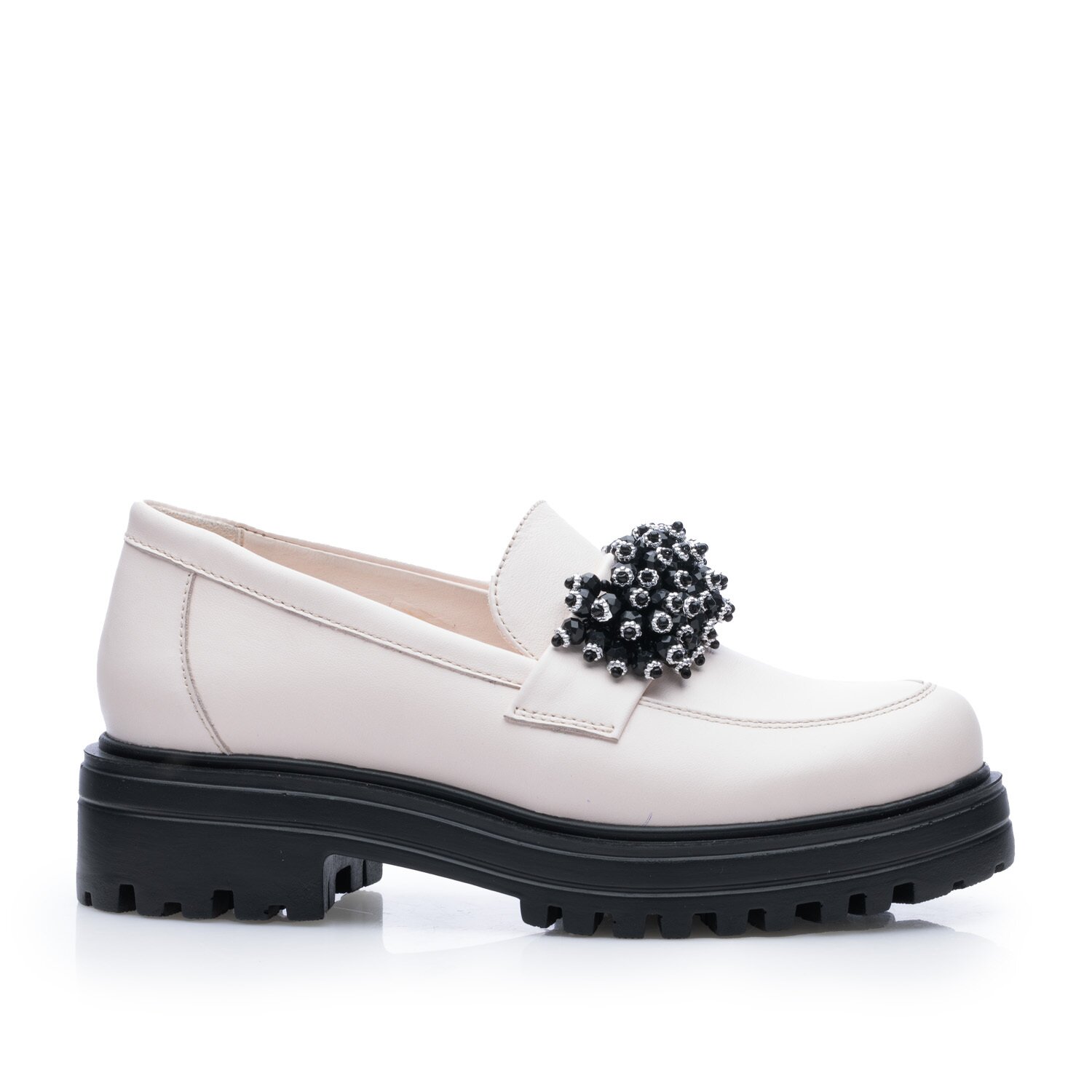 Pantofi casual damă din piele naturală, Leofex - 035 Crem Box