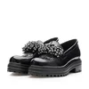 Pantofi casual damă din piele naturală, Leofex - 035 Negru  Naplac