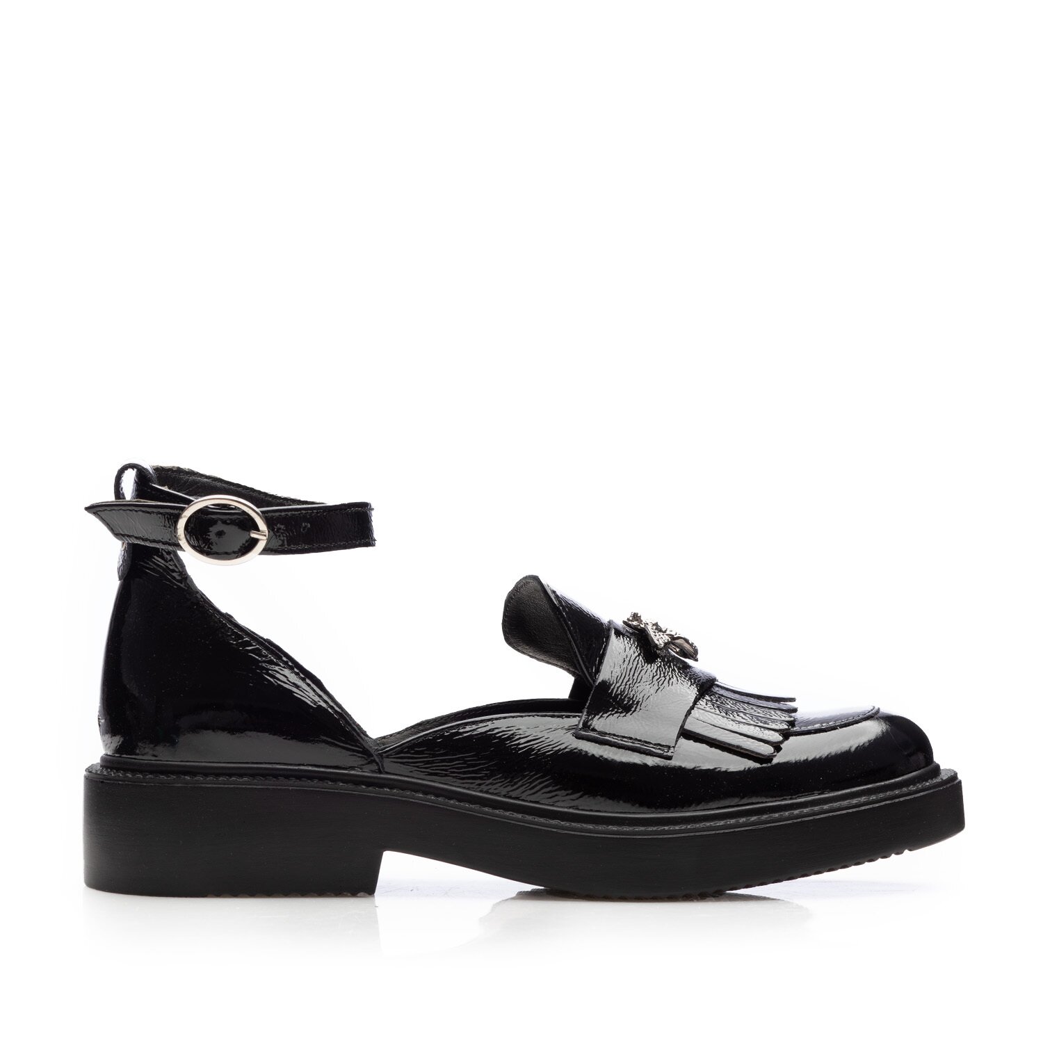 Pantofi casual damă din piele naturală, Leofex - 037 Negru Naplac