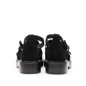 Pantofi casual damă din piele naturală,Leofex - 040 Negru Velur
