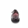 Pantofi casual dama din piele naturala, Leofex-173-1 Visiniu Box Metalizat