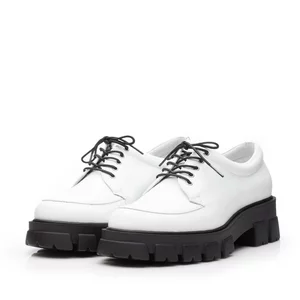 Pantofi casual damă din piele naturală,Leofex - 315 Alb box