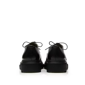 Pantofi casual damă din piele naturală,Leofex - 346-1 Negru Box