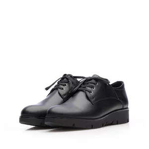 Pantofi casual damă din piele naturală,Leofex - 346-3 Negru Box