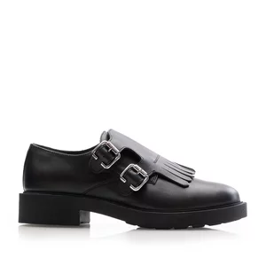 Pantofi casual damă din piele naturală,Leofex - 371 Negru Box
