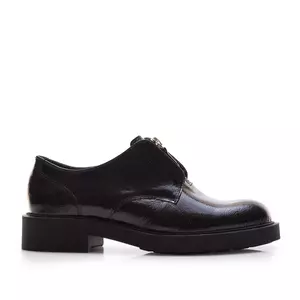 Pantofi casual damă din piele naturală, Leofex - 393 Negru Naplac