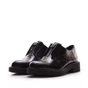 Pantofi casual damă din piele naturală, Leofex - 393 Negru Naplac
