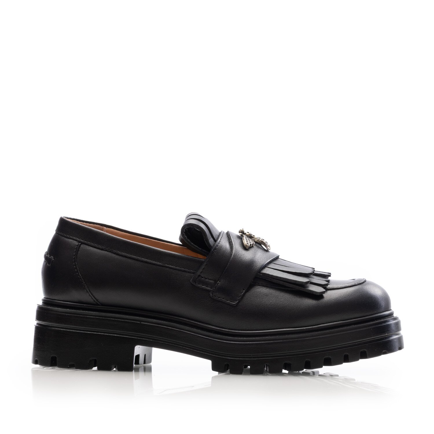 Pantofi casual dama din piele naturala, Leofex - 405-1 Negru Box