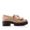 Pantofi casual damă din piele naturală, Leofex - 405-3 Cappuccino Box