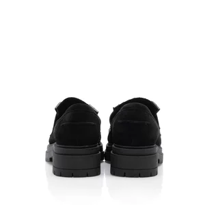 Pantofi casual damă din piele naturală, Leofex - 405 Negru Velur Naplac