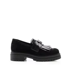 Pantofi casual damă din piele naturală, Leofex - 405 Negru Velur Naplac