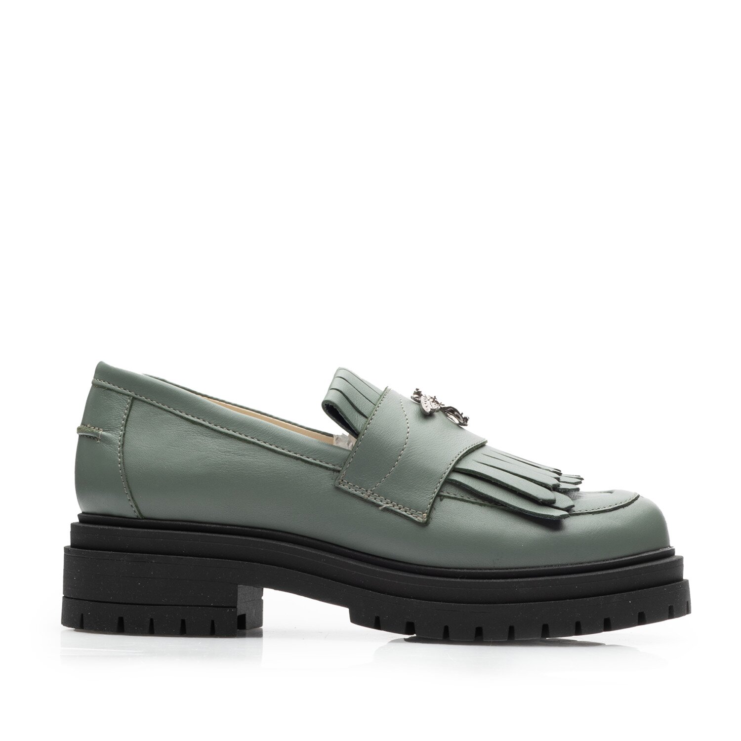 Pantofi casual damă din piele naturală, Leofex - 405 Verde Box