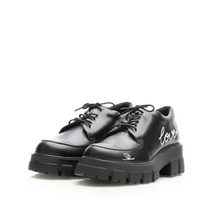 Pantofi casual damă din piele naturală,Leofex - Mostră 315 Negru box
