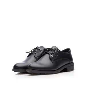 Pantofi casual damă din piele naturală,Leofex - Mostră 346-3 Negru Box