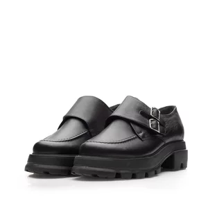 Pantofi casual damă din piele naturală, Leofex - Mostră Adela Negru Box