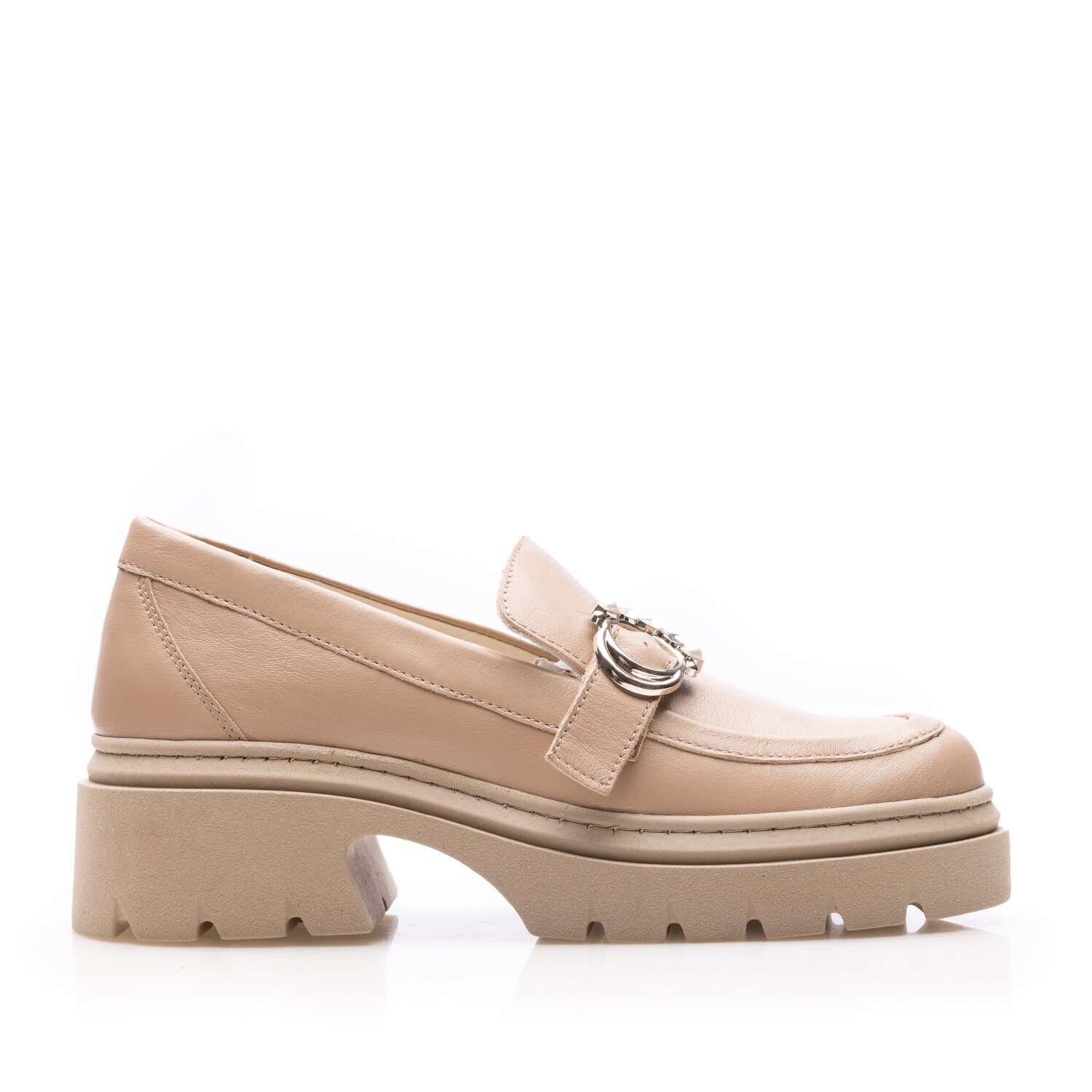 Pantofi casual damă din piele naturală,Leofex - Mostră Miha Taupe Box