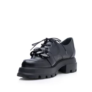 Pantofi casual damă din piele naturală, Leofex - Mostră Mihaela Negru Box