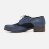 Pantofi casual dama, Oxford din piele naturala, Leofex - 012 Blue Box Velur