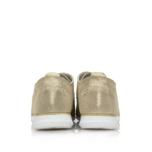 Pantofi casual dama perforati din piele naturala  - 1464 Auriu Box Perforat