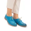 Pantofi casual dama, perforati din piele naturala Leofex - 406 Albastru Box