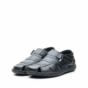 Pantofi barbati casual de vara din piele naturala,Leofex  - 928 negru