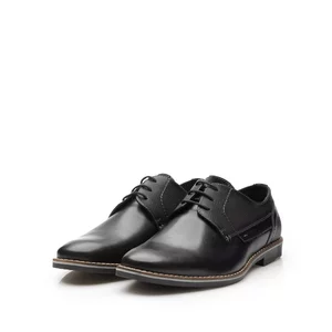 Pantofi casual barbati din piele naturala, Leofex - 845 negru box