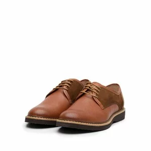 Pantofi casual barbati din piele naturala, Leofex - 938 Cognac box