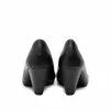 Pantofi casual cu toc dama de piele naturala, Leofex - 276-1 negru