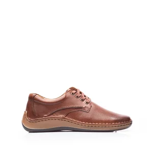 Pantofi casual din piele naturala Leofex - 918 Cognac Box presat