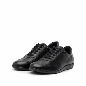 Pantofi casual/sport barbati din piele naturala, Leofex  - 518 negru box