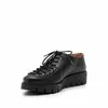 Pantofi casual dama cu siret pana in varf din piele naturala, Leofex- 194 Negru Box