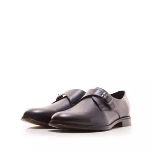 Pantofi eleganți bărbați cu cataramă din piele naturală, Leofex - 654 Blue Box