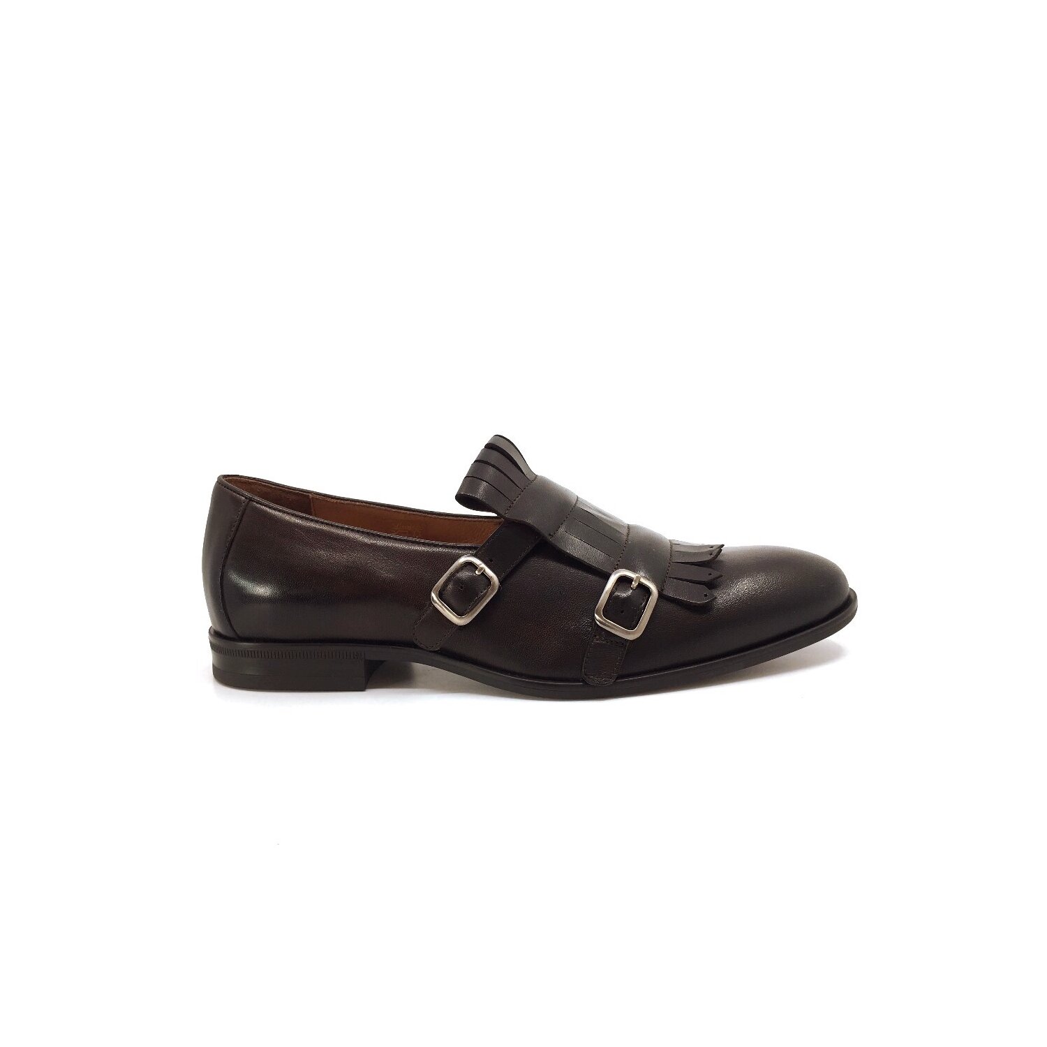 Pantofi eleganti barbati, cu franjuri din piele naturala, Leofex - 586 maro box