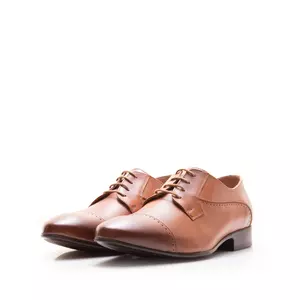 Pantofi eleganti barbati din piele naturala,Leofex - 123 Cognac Box