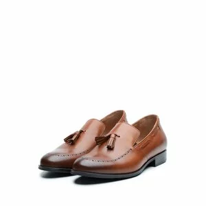 Pantofi eleganti barbati din piele naturala,Leofex - 515 Cognac Box
