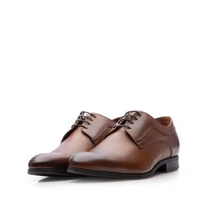 Pantofi eleganţi bărbaţi din piele naturală, Leofex - 526-1 Cognac Box